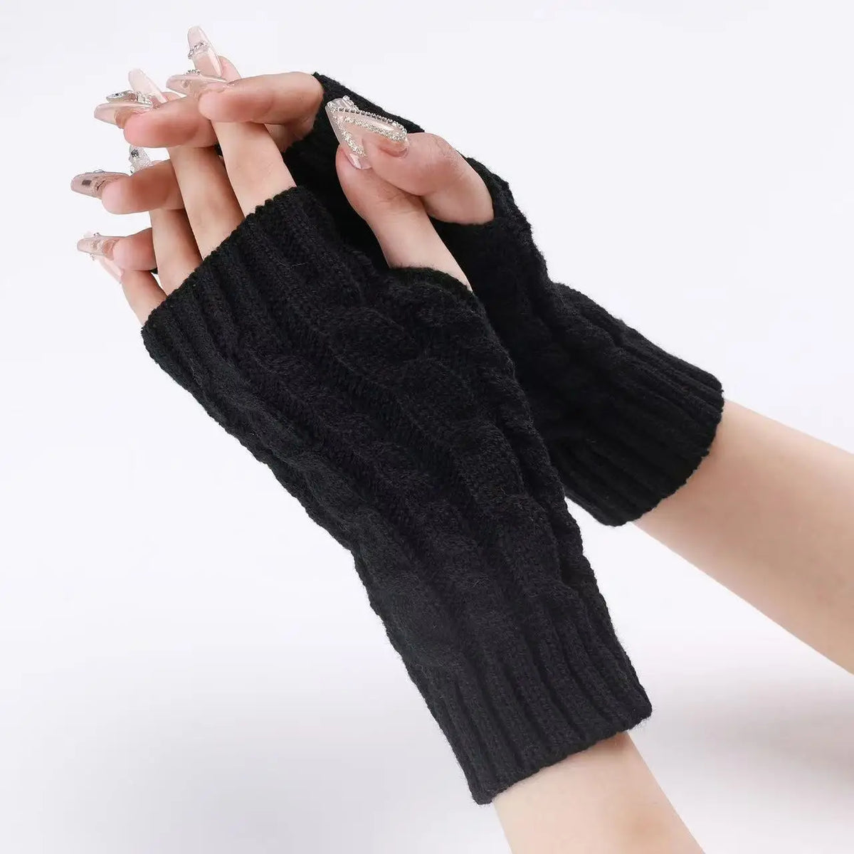 NEW Women Hand Warmer Winter Gloves Fashion Knitting Faux Wool Mitten Warm Fingerless Glove Gants Femme women gloves