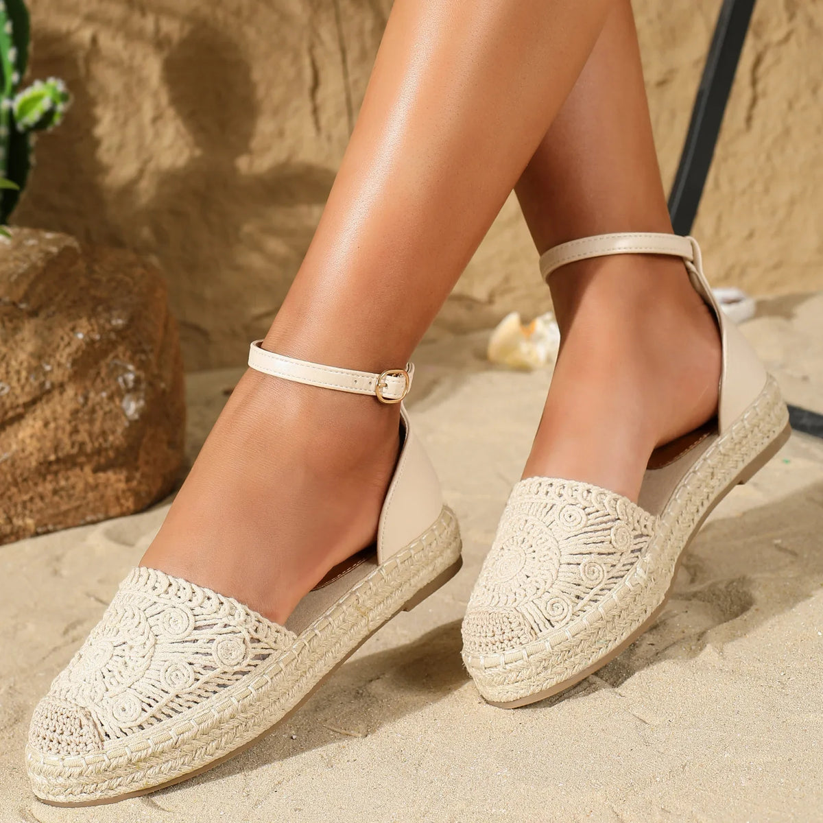 New 2026 Summer Women's Vintage Flats Hemp Rope Bottom Sandals Comfortable Sandals Women's Fisherman Sandals Sandalias De Mujer