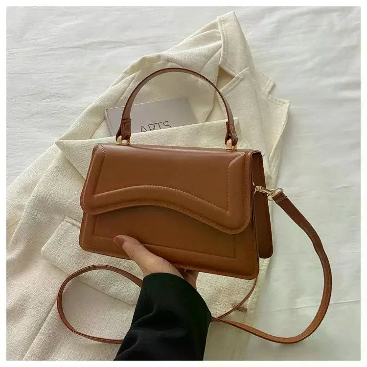 High Quality PU Leather Handbag & Purse for Women | Solid Color Shoulder Crossbody Bag (Lady Messenger, Small Tote for Girls)