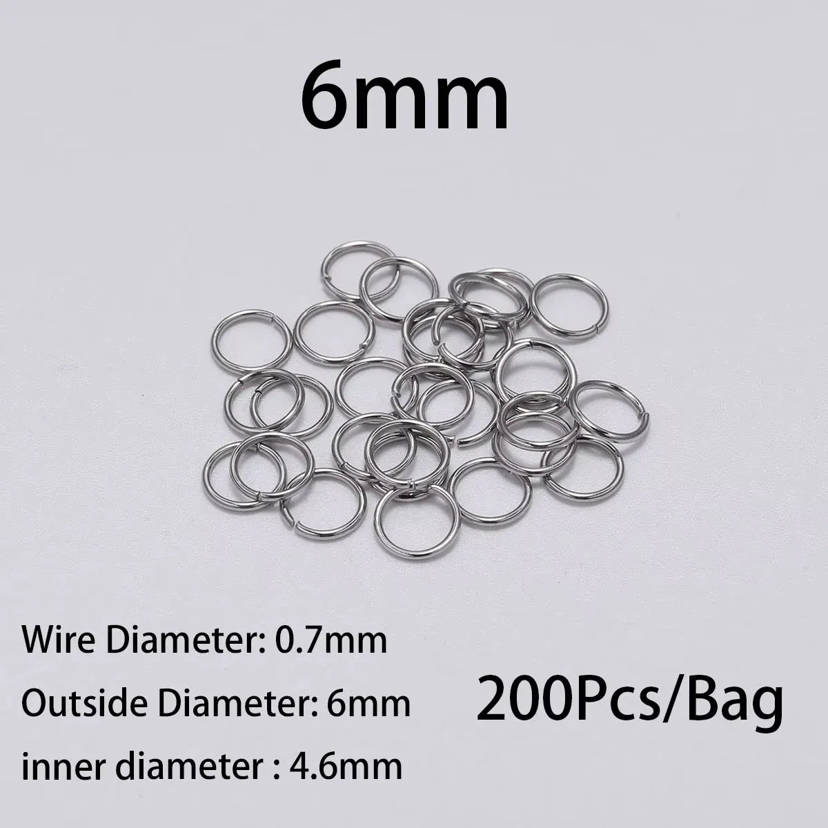 30-200Pcs 3-25mm Stainless Steel Split Ring Open Single Loops Jump Rings Connectors for DIY Jewelry Making Findings Accessories