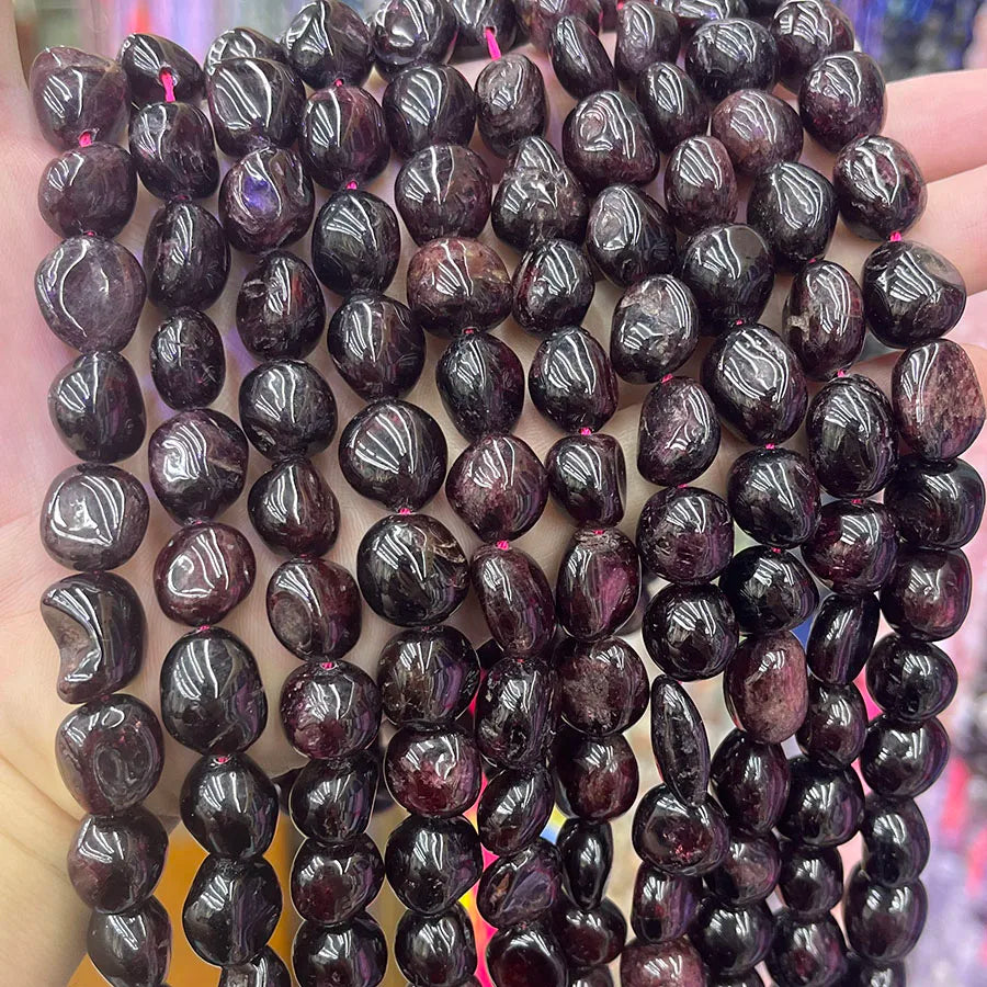 Natural Crystal Garnet Conformal Stone Irregular Faceted Loose For Jewelry Making DIY Necklace Bracelet 15''6-8mm 8-10mm