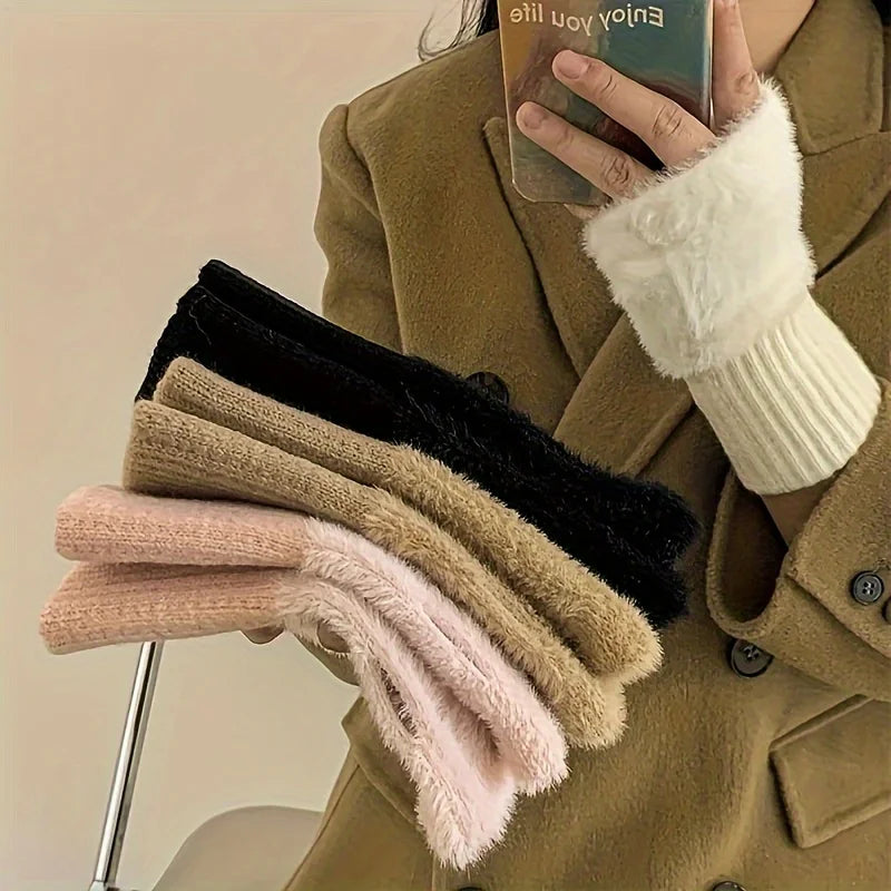 Hand Washable Fingerless Gloves for Women: Comfortable Soft Warm Design, Fashionable Winter Gloves for Cold Weather & Casual Use