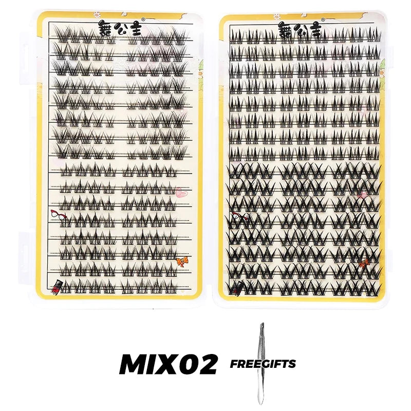 DINGSEN Eyelash Clusters Book Large Capacity Volume Individual Lashes Book Natural Long DIY Cluster Eyelash Extensions Makeup