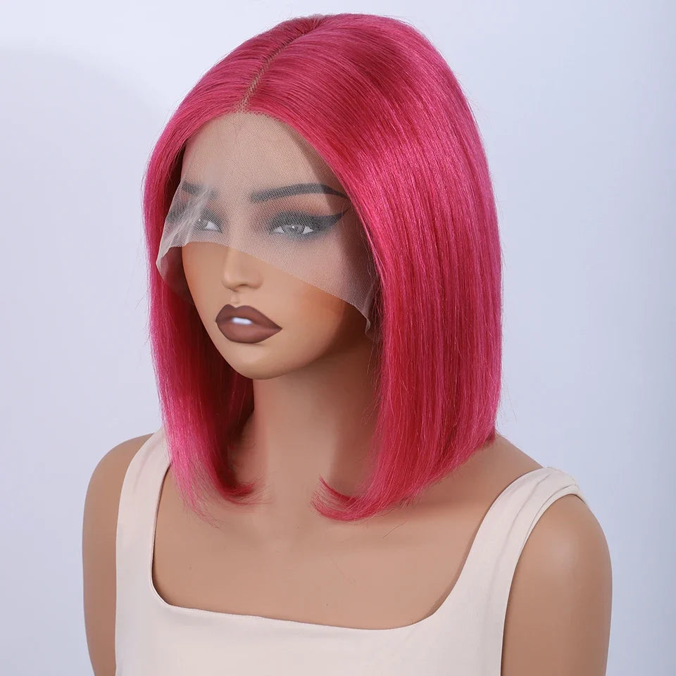 Rebecca #33 Reddish Brown Bob Wig | 13x6x1 T-Part Peruvian Remy Human Hair