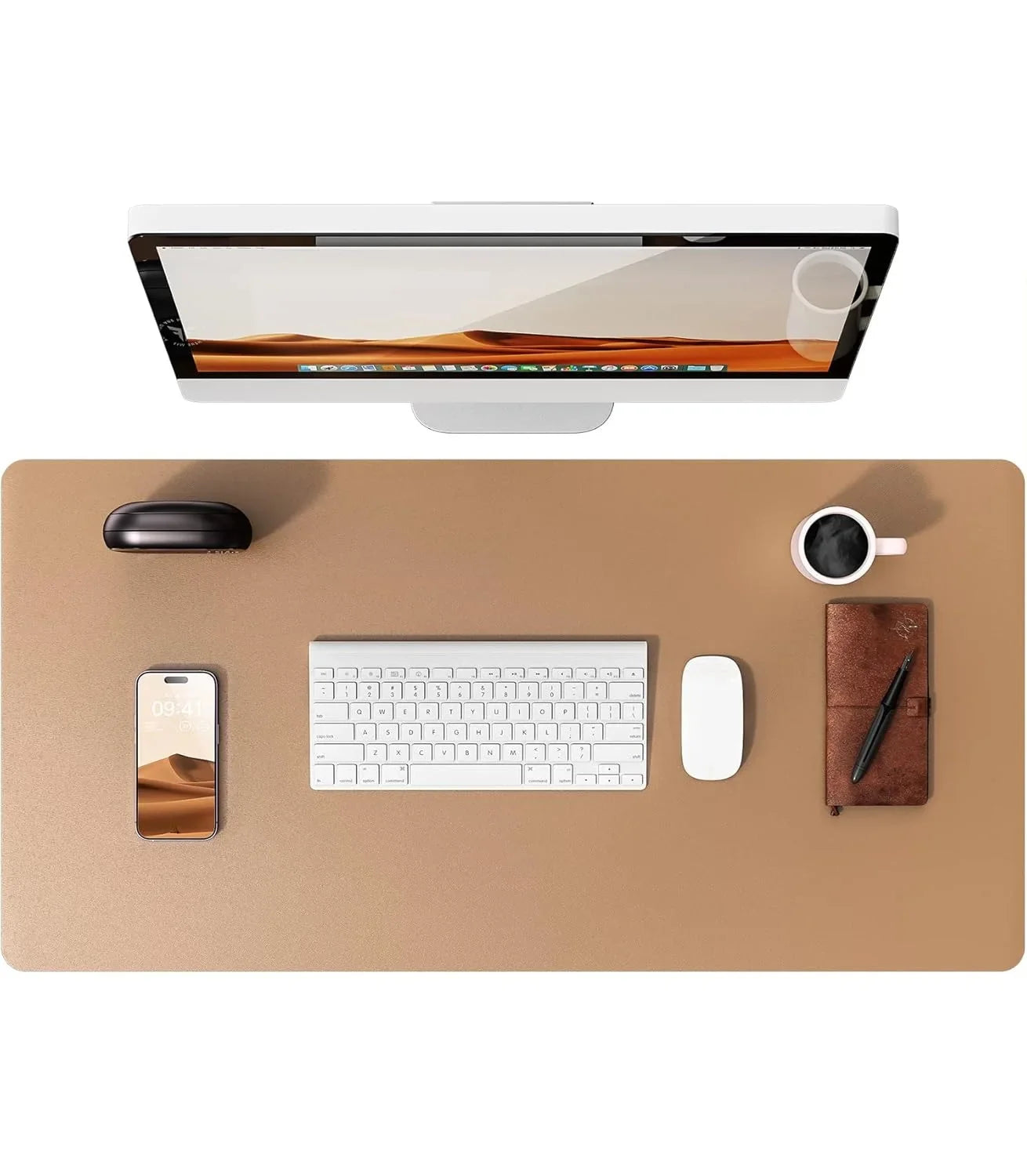 Large Mouse Pad,Office Desk Mat, Leather Desk Pad Protector, Non-Slip PU Leather Desk Blotter, Laptop Desk Pad
