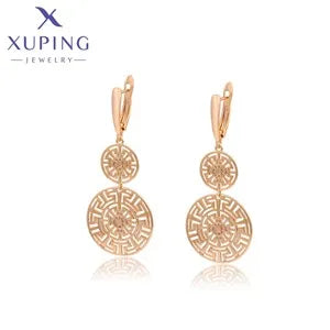 Xuping Jewelry Charm Square Shaped Luxury Exquisite Gold Color Plated Crystal Earring for Women Gift A00606258