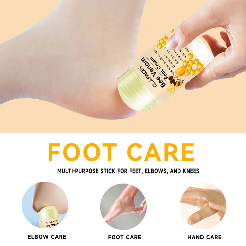 Bee Venom Fast Repair Foot Cream, Deeply Moisturizes Dry Cracked Feet, Exfoliates and Moisturizes Heel Care Stick, Quickly Sooth