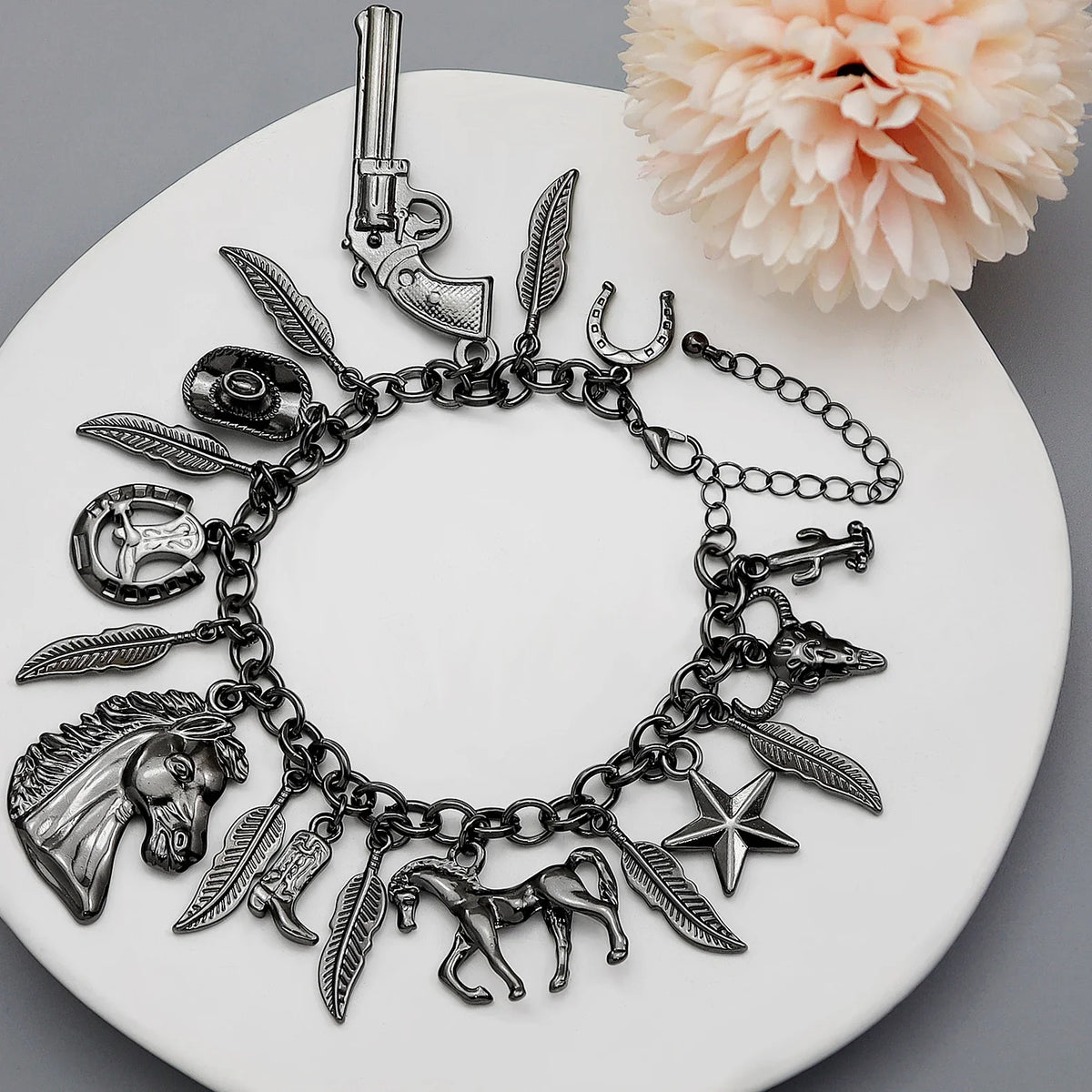 Clearance_Cat Pendant Charm Chain Link Bracelets For Women Cowgirl Cuff Bangles Fashion Jewelry Egyptian Bastet Pulseira Accesso