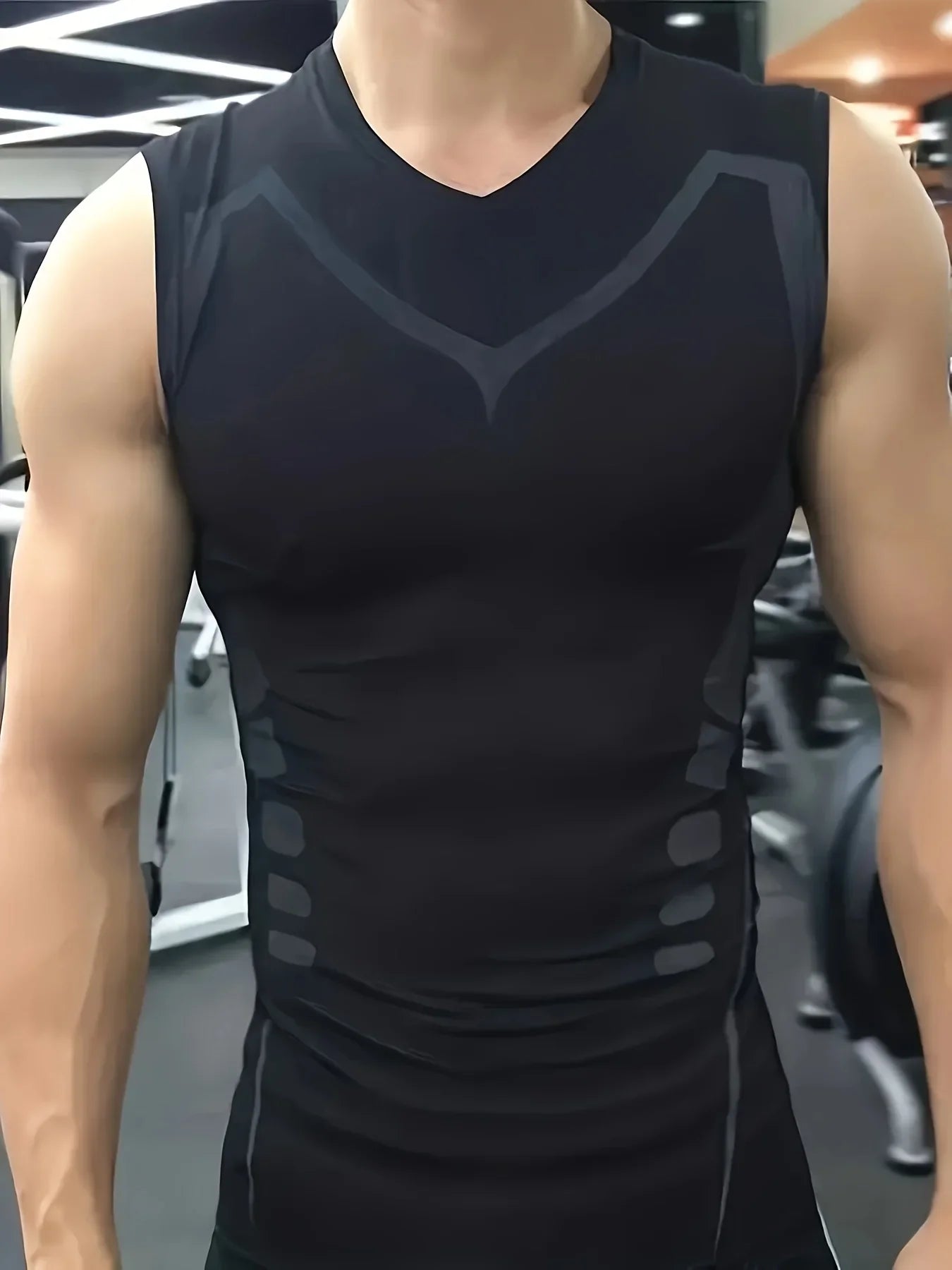 Sports vest men's summer ice silk quick drying thin fit fitness new running training tight top sleeveless