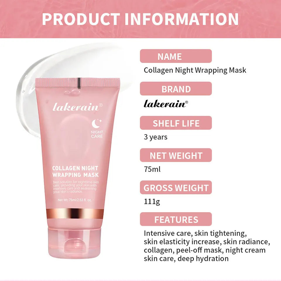 Collagen Wrapping Peel-off Mask Rejuvenation Moisturizing Brightening Korean Face Mask Make Glowy Skin Elasticity Facial Mask