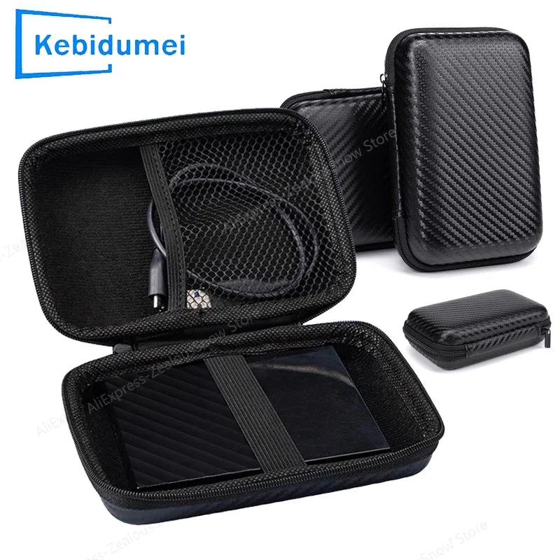 Portable Eva Storage Bag for External M.2 Hard Drive/Earphone/Data Line HDD Case Black Hard Disk Case HDD Storage Protection Bag