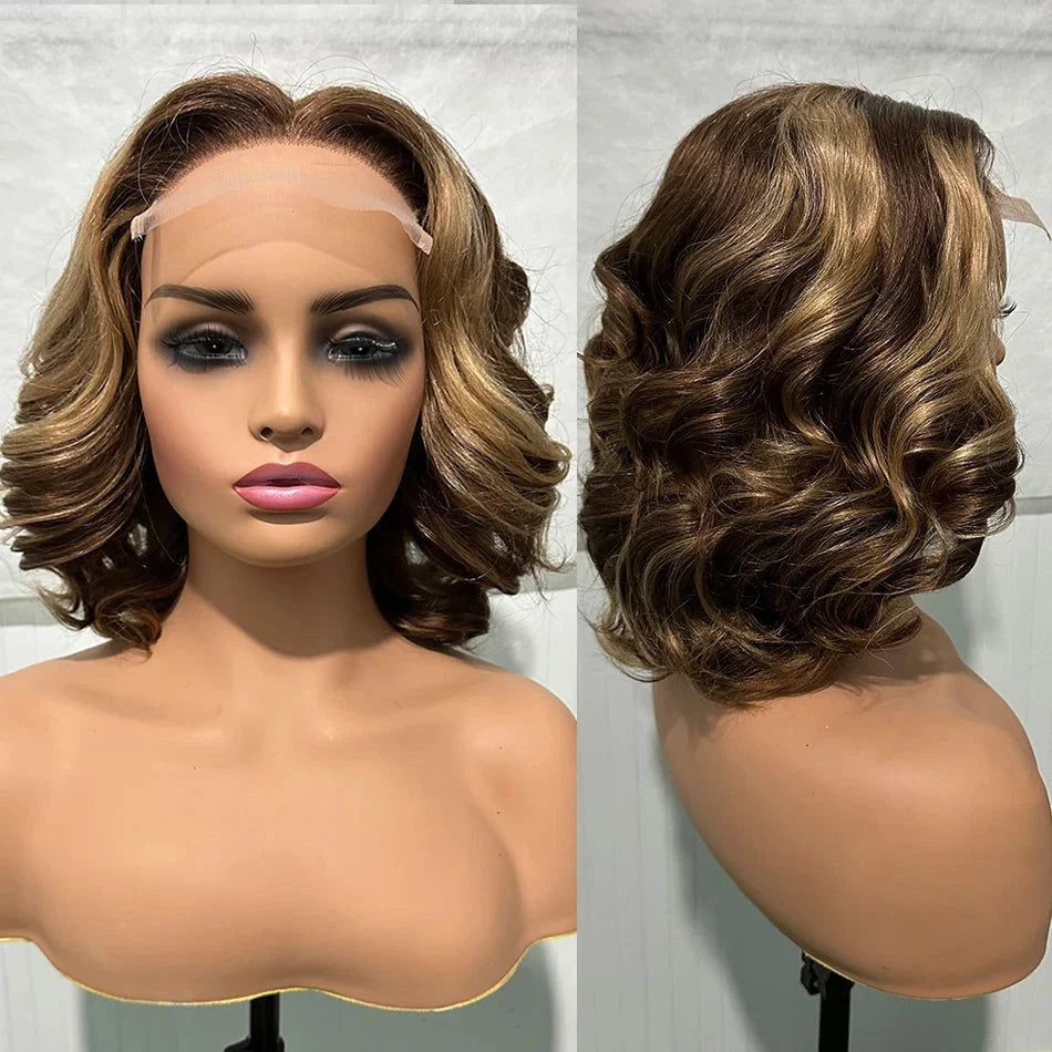 100% Human Hair Curly Bob Wigs | 5x5 HD Lace Closure, Glueless Ready to Wear
