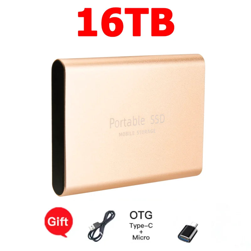 Reliable Slim Storage Device Portable External SSD 1TB 4TB 16TB 128TB High Speed for Notebook Laptop Computer