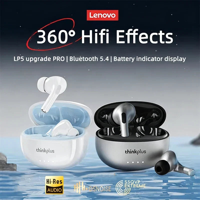 Lenovo Original LP5 PRO TWS Wireless Bluetooth V5.4 Stereo Earphones Long Endurance Touch Earbuds Low Latency Gaming Headset New