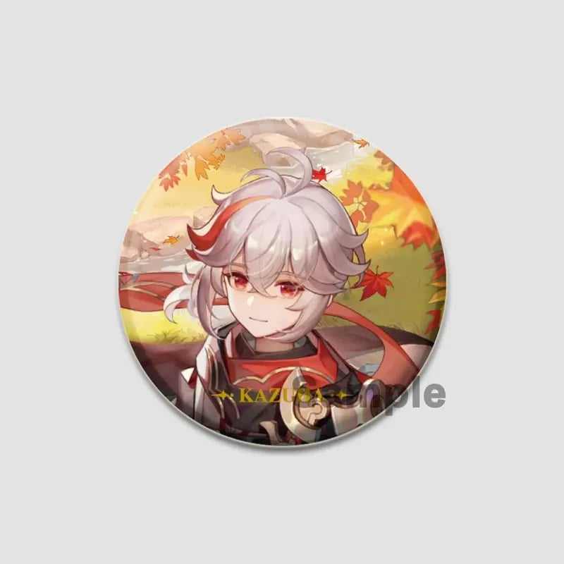 Genshin Impact Game Brooches 58mm Round Button Pins for Backpack Jackets Jewelry Cartoon Cosplay Badge Hutao Zhongli Xiao Badges