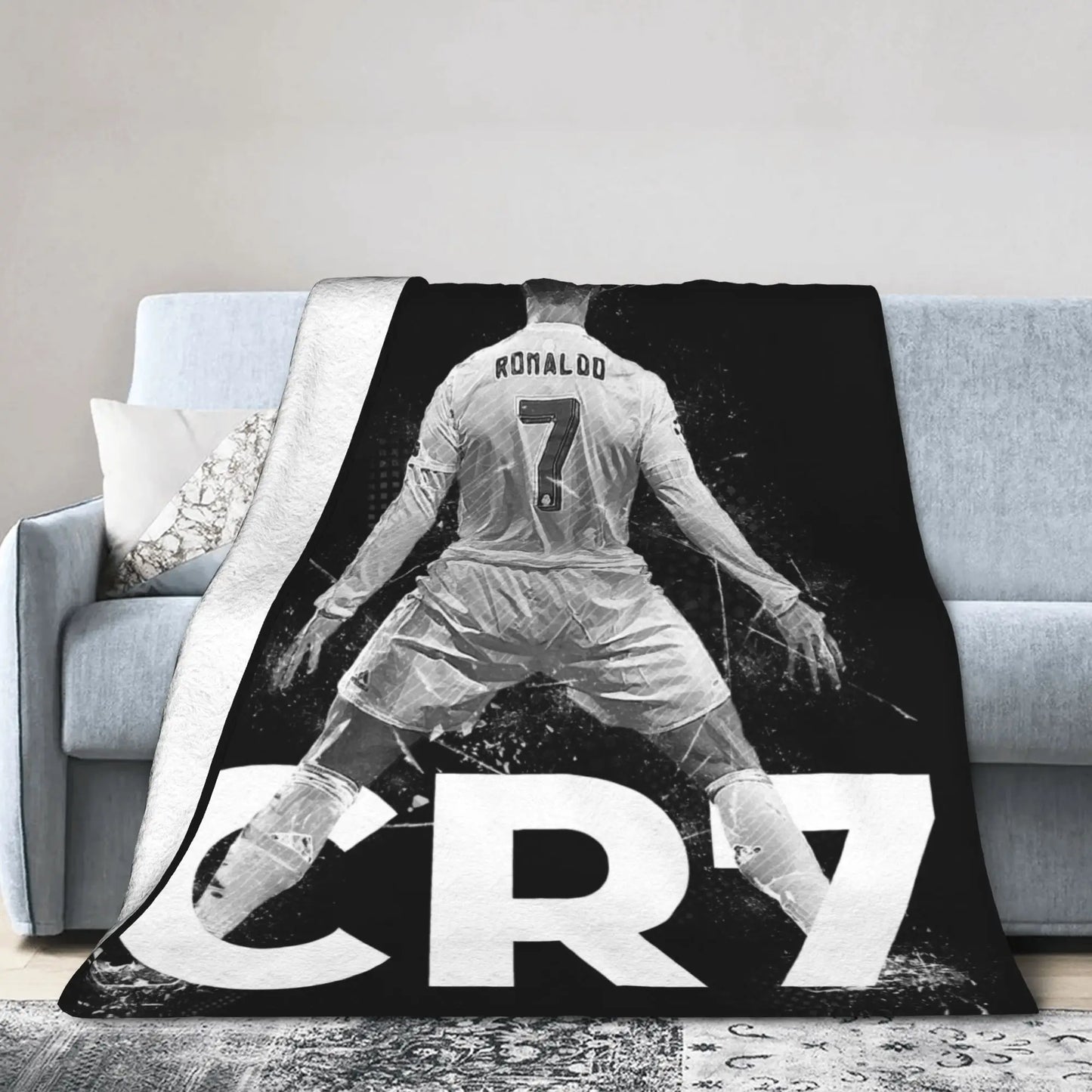 CR7  Football Soccer Blanket Ronaldos Flannel Funny Warm Throw Blanket for Bedding Lounge Decoration