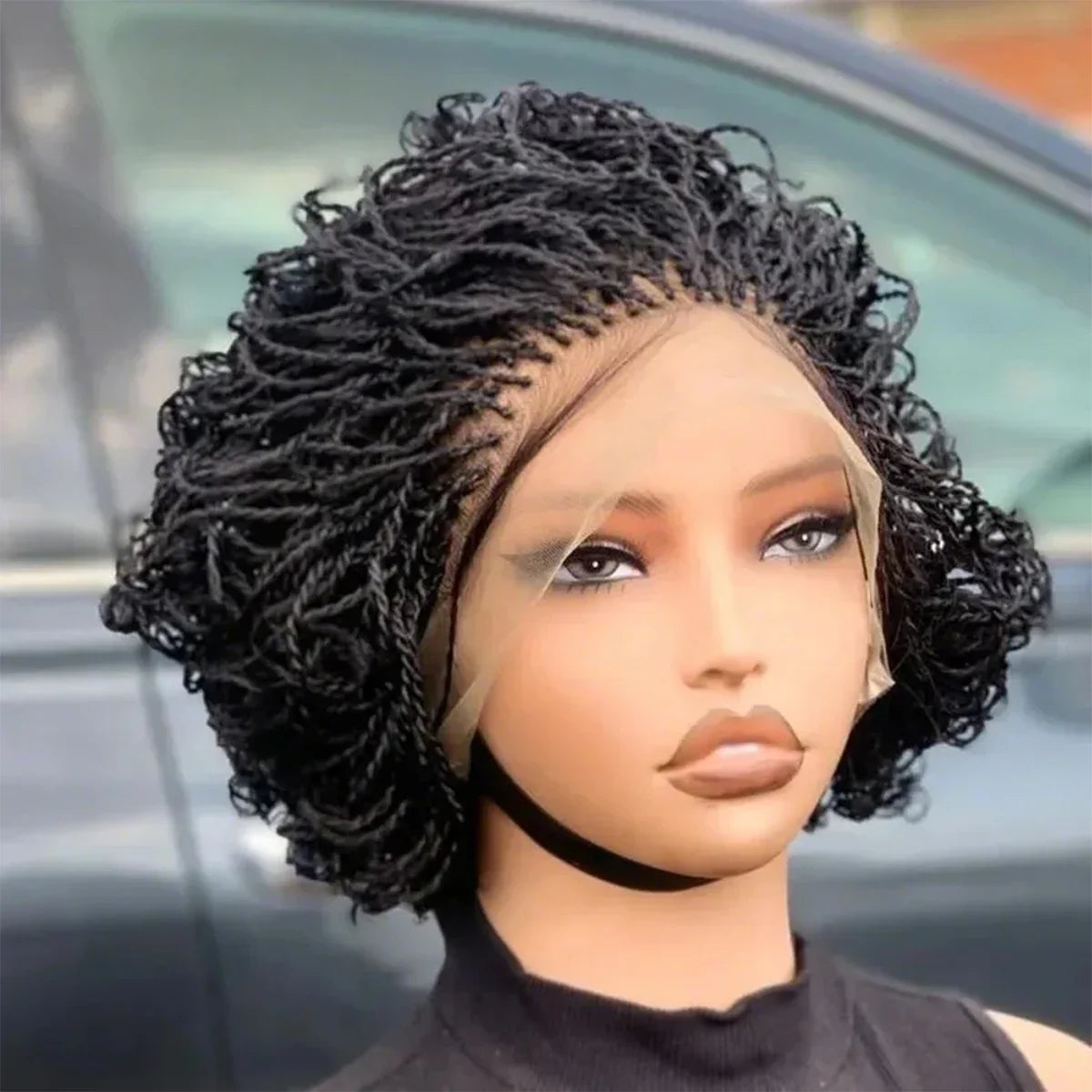 Micro Twist Braided Bob Wig | Kanekalon Box Braids | Pixie Style