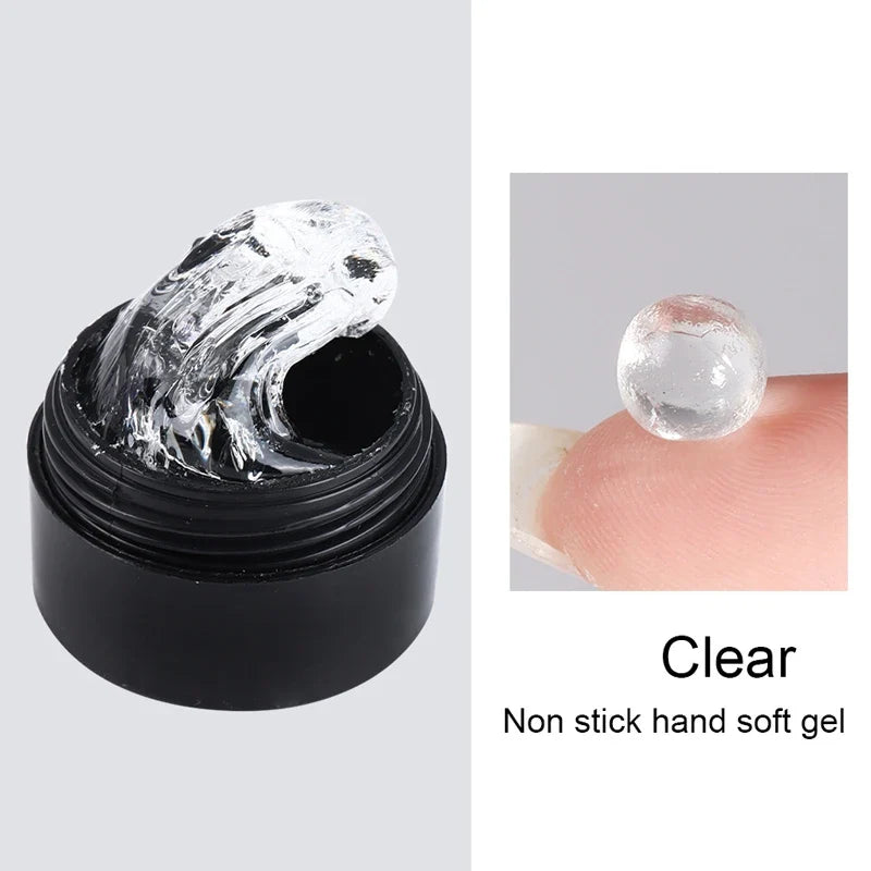 5G Crystal Soft Solid Extension Nail Gel Clear NudePink Aerylie Carving Flower Jelly shaping DlY Model Manicure