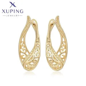 Xuping Jewelry Charm Square Shaped Luxury Exquisite Gold Color Plated Crystal Earring for Women Gift A00606258