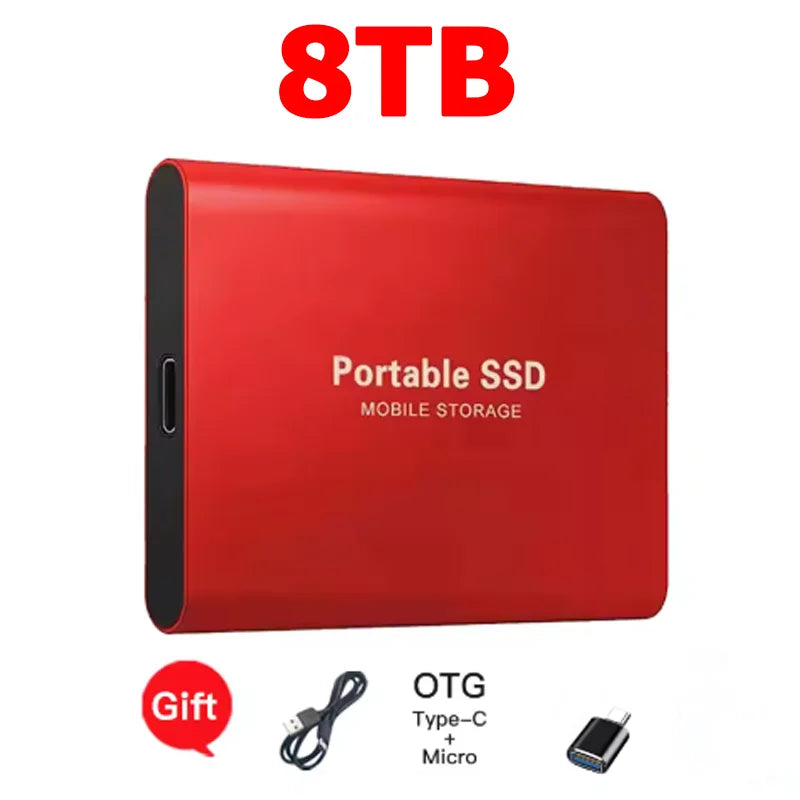 Reliable Slim Storage Device Portable External SSD 1TB 4TB 16TB 128TB High Speed for Notebook Laptop Computer