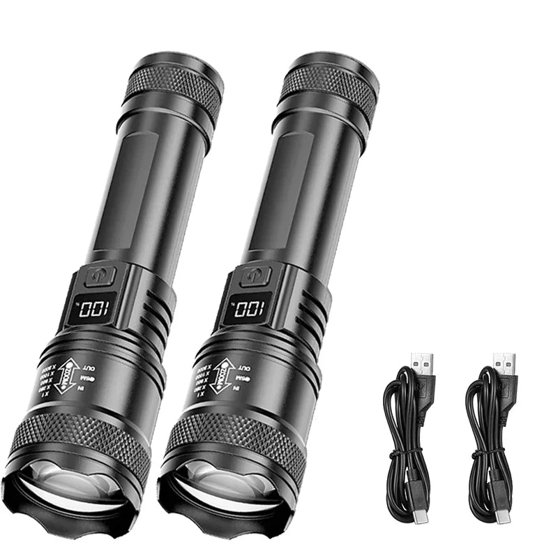 Ultra Bright P50 LED Flashlight Tactical EDC Zoomable Handheld Torch Emergency Spotlight  14500 18650 Battery