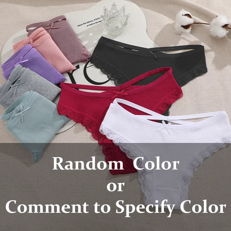 3-Piece Women's Cotton Seamless Panties – Low Rise, Hollow Design