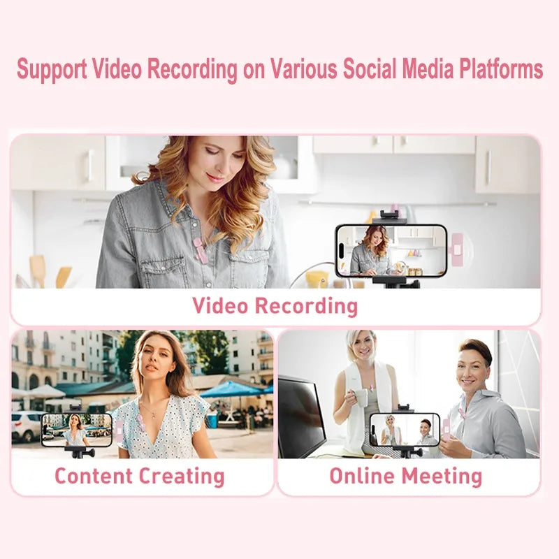 Wireless Lavalier Microphone Mini Lapel Noise Cancelling for iPhone 15/16/17 iPad Android Vlogging Interview - Compact Audio Rec