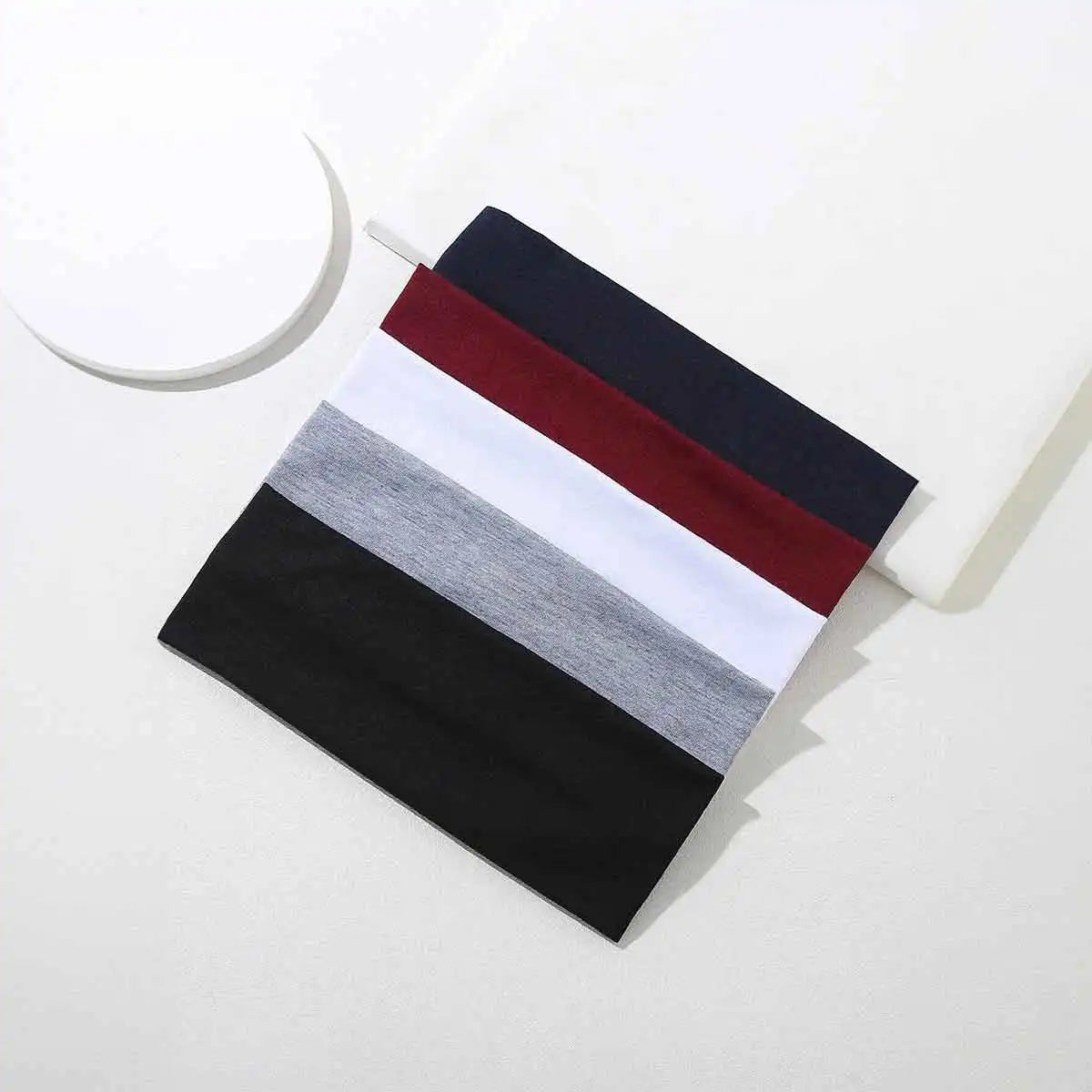 6pcs Simple Basic Solid Color Sports Yoga Headband to Absorb Sweat For Men and Women