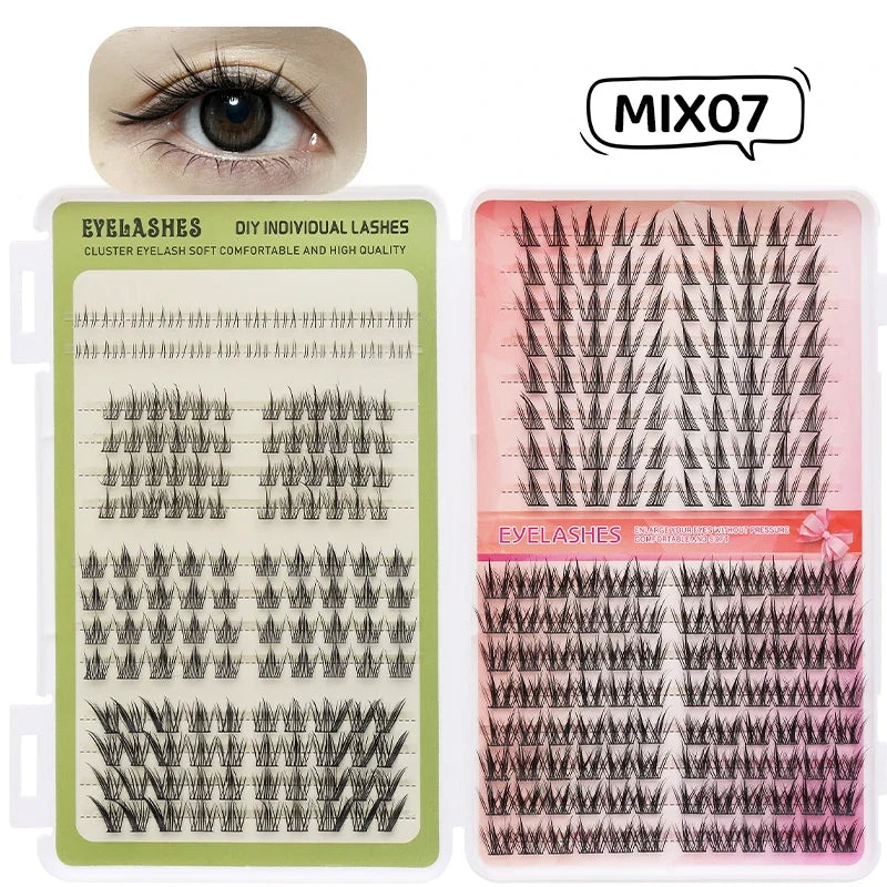 DINGSEN Eyelash Clusters Book Large Capacity Volume Individual Lashes Book Natural Long DIY Cluster Eyelash Extensions Makeup