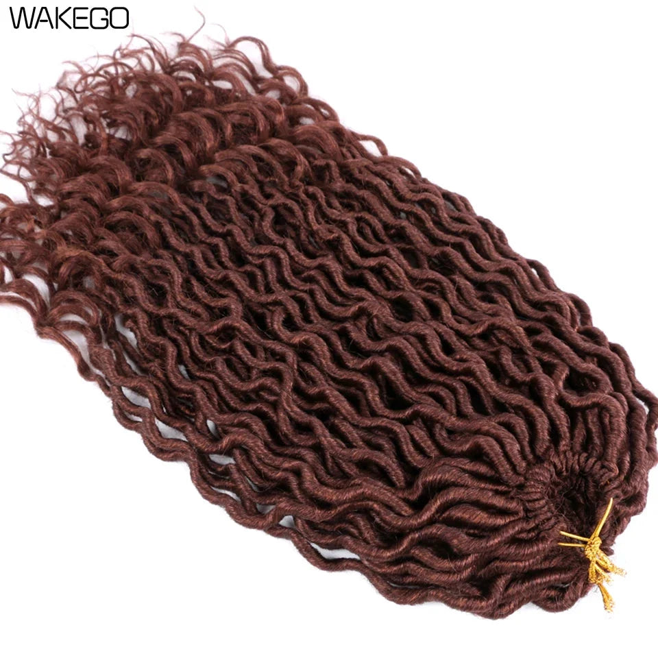 Goddess Faux Locs Crochet Hair | 18" Soft Curly Braids | Ombre Dreadlocks Extensions | 24 Strands/Pack