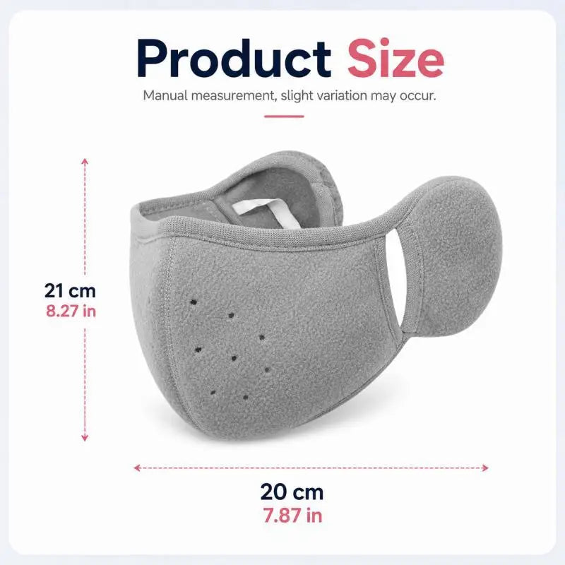 2-in-1 Earmuff Face Mask, Winter Ear Warmer for Women Men, Breathable Face Cover for Outdoor Walking Cycling Skiing