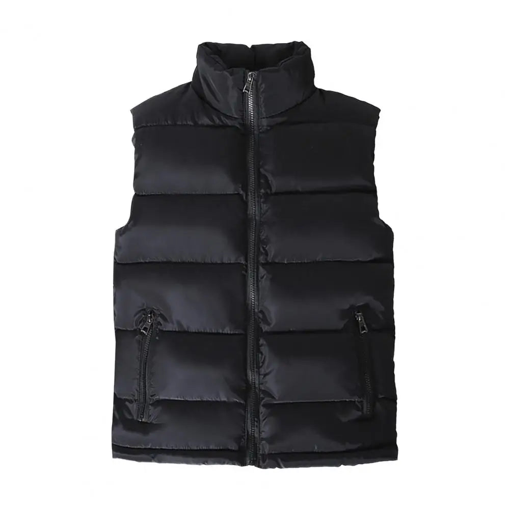 Men Vest Jacket Men Slim Fit Stand Collar Sleeveless Puffer Jackets Winter Casual Waistcoat Men Warm Coat Cold Weather Outerwear