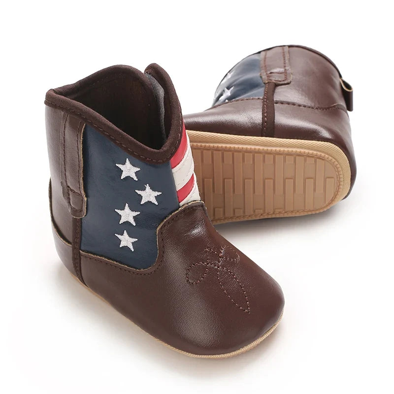 Baby Boys Girls Winter Boots 0-12 Months Western Denim First Walkers Warm Casual Fashion