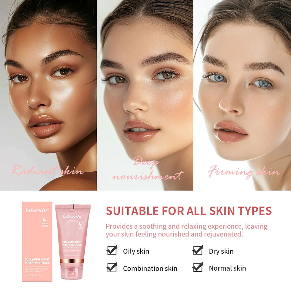 Collagen Wrapping Peel-off Mask Rejuvenation Moisturizing Brightening Korean Face Mask Make Glowy Skin Elasticity Facial Mask