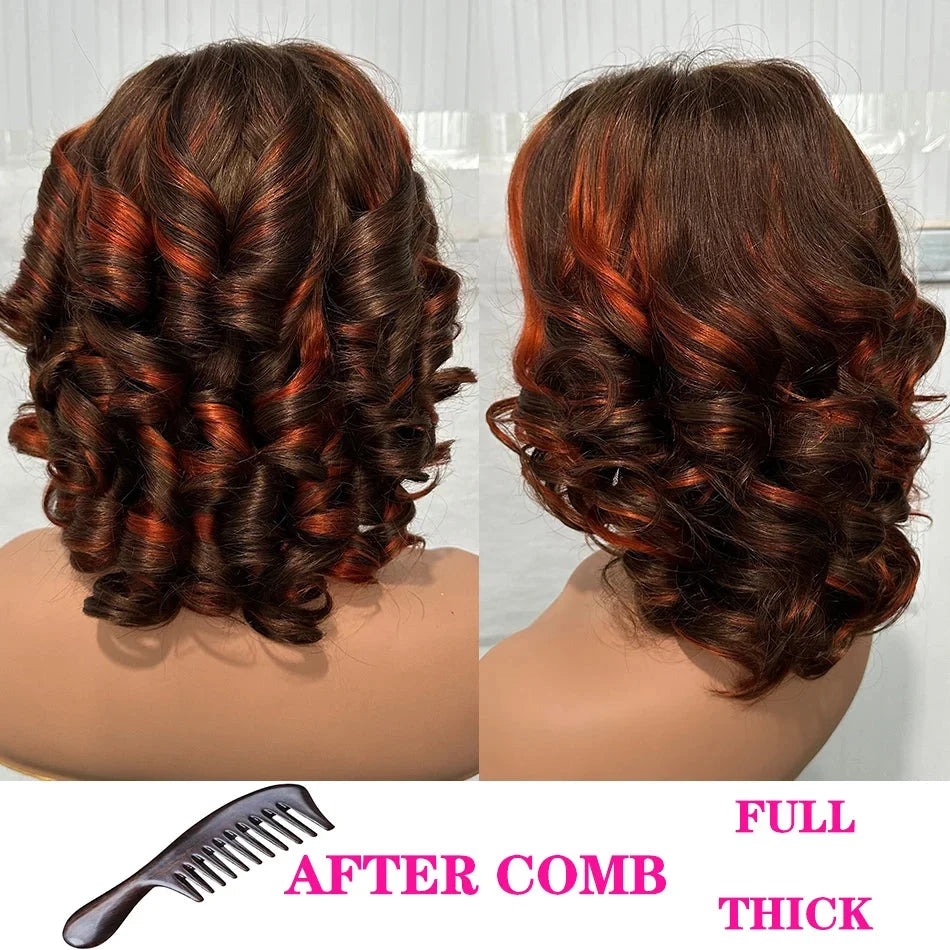 100% Human Hair Curly Bob Wigs | 5x5 HD Lace Closure, Glueless Ready to Wear