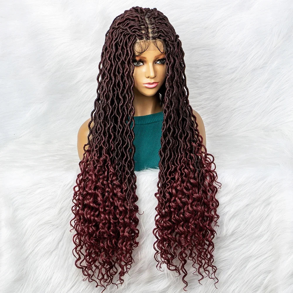 Goddess Box Braids Wig | Curly Ends | Full Lace | Crochet Hair | Black Women