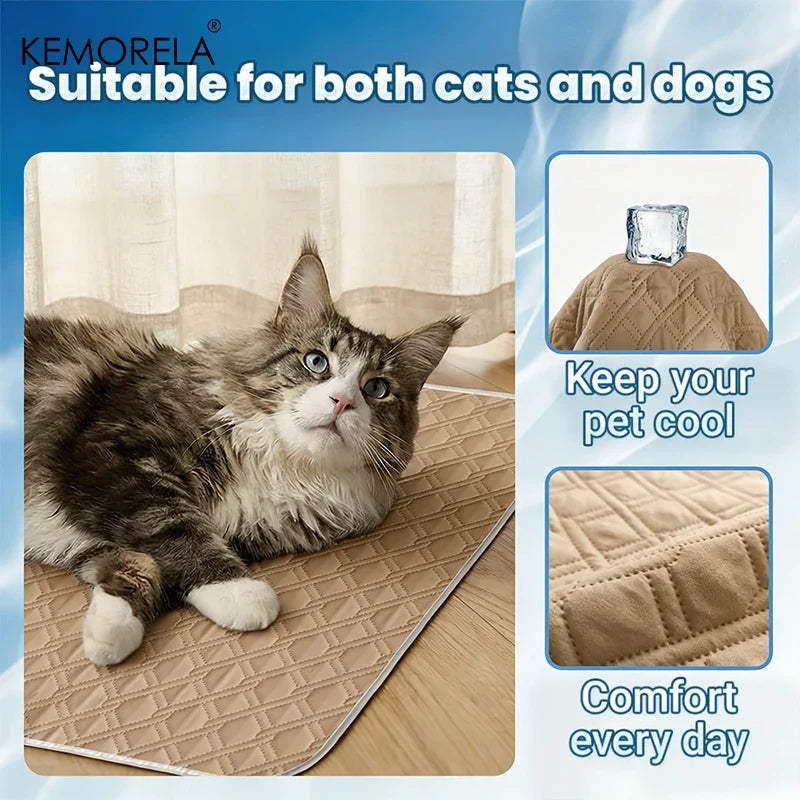 KEMORELA Dog Cat Summer Cooling Pad Mat Washable Puppy Big Dog Ice Gel Bed Mattress Cool Mascotas Cushion Blanket Pet supplies