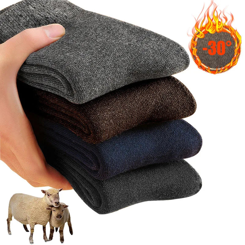2026 New Winter Super Thicker Warm Socks Wool Male Men Women Socks Solid Socks Merino Wool Socks Against Cold Snow Terry Socks