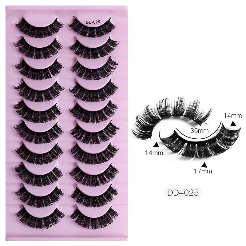 Fashion Russian Strip Lashes 2/5/10 Pairs 3D Mink Lashes Natural Eyelashes Dramatic False Eyelashes Wholesale Eyelash Extension