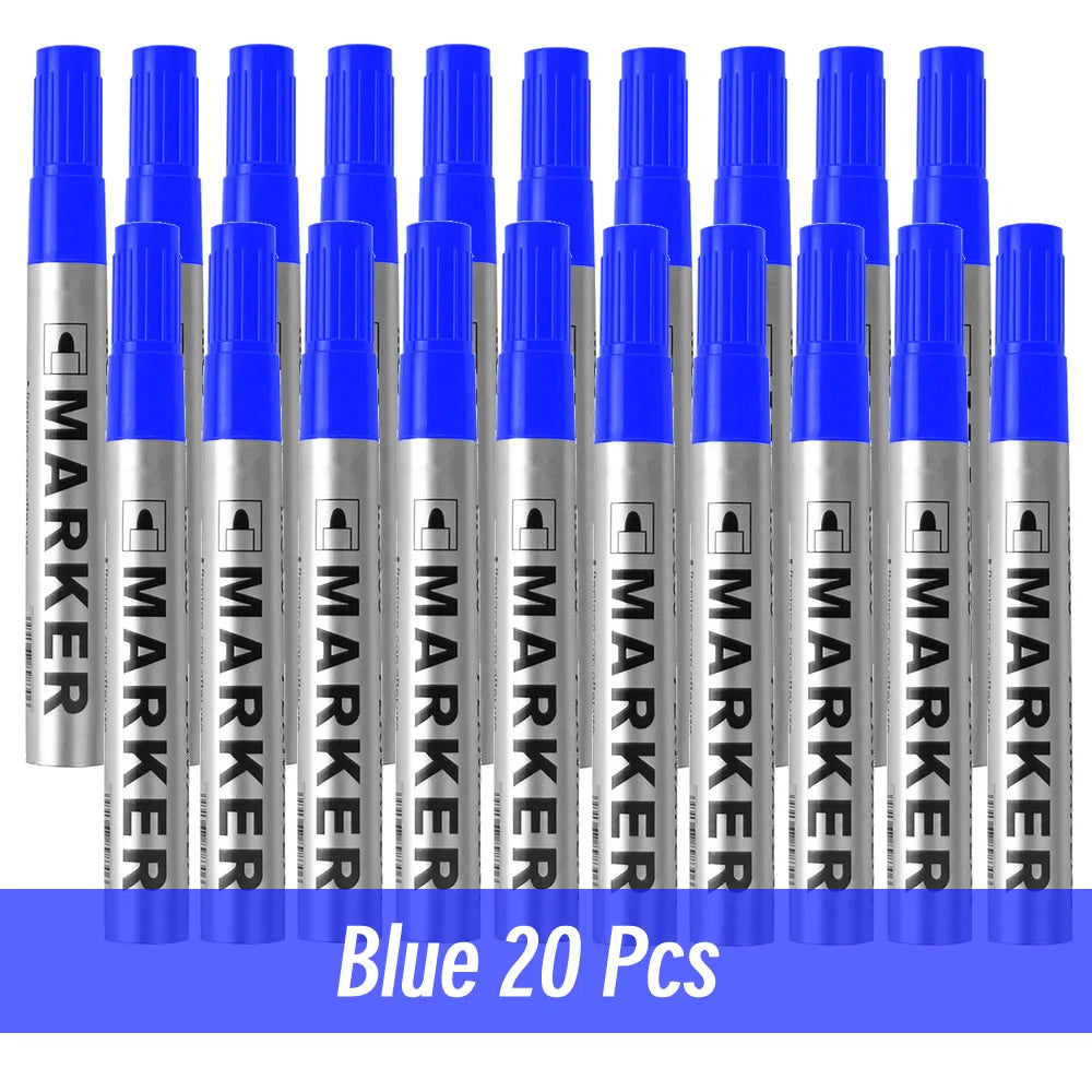 Permanent Paint Marker Pen Waterproof Black Pen for Tyre Oily Markers Quick Drying Signature Pen Stationery Supplies