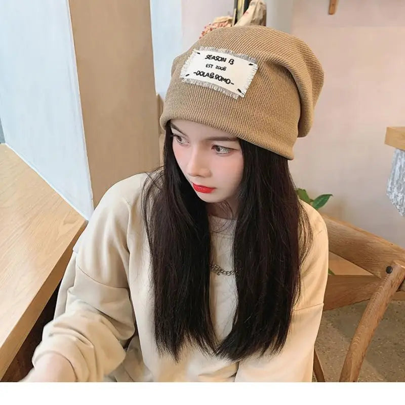 Casual Keep Warm Thin Knit Hat Cute Outdoor Cold Cap Ear Protection Warm Stack Hat For Men Women
