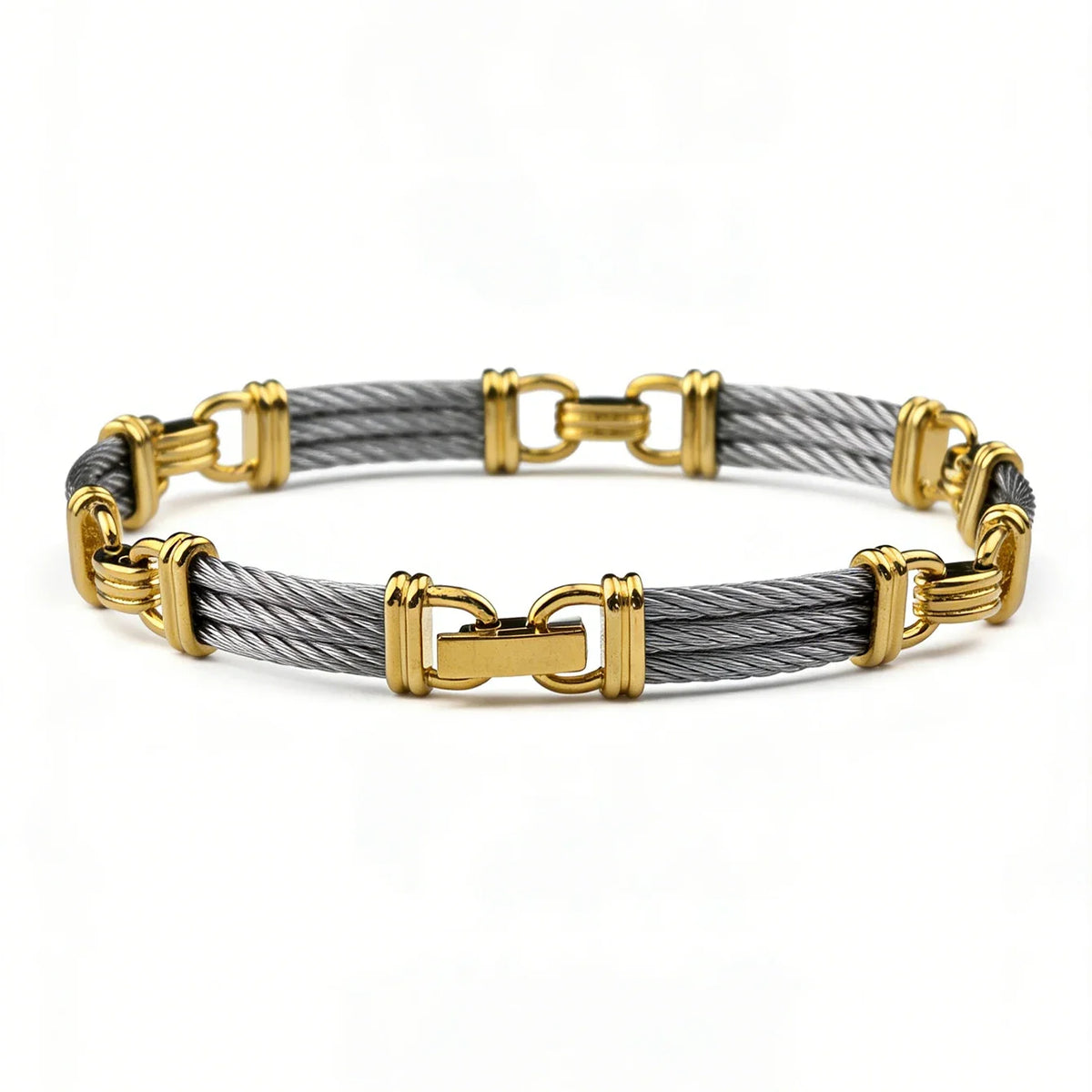 Unisex Stainless Steel Cable Bracelet: Designer-Inspired Twisted Cable, Classic and Elegant, with a Stainless Steel Clasp