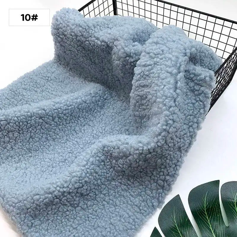 New Teddy Velvet Curled Plush 45x50cm Home Lamb Plush Fabric Soft Artificial Fur Polyester Fiber Mink Fabric DIY Plush Doll