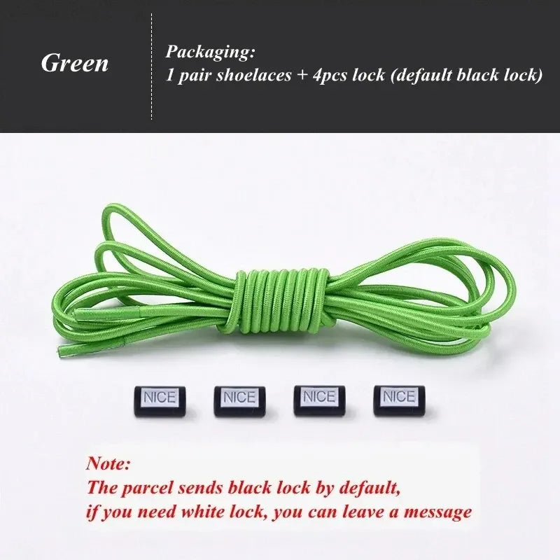 Fashion No Tie Shoelaces Elastic Laces Sneakers Flat Shoe Laces Without Ties Kids Adult Quick Shoelace One Size Fits All Shoes