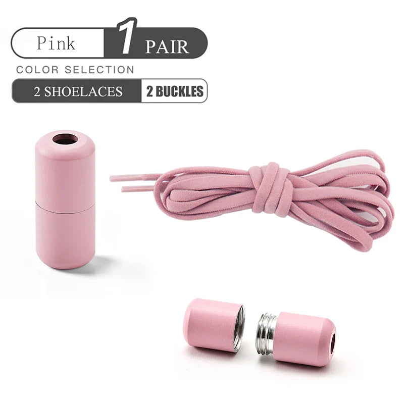 Elastic No Tie Shoelaces Semicircle Shoe Laces For Kids and Adult Sneakers Shoelace Quick Lazy Metal Lock Laces Shoe Strings