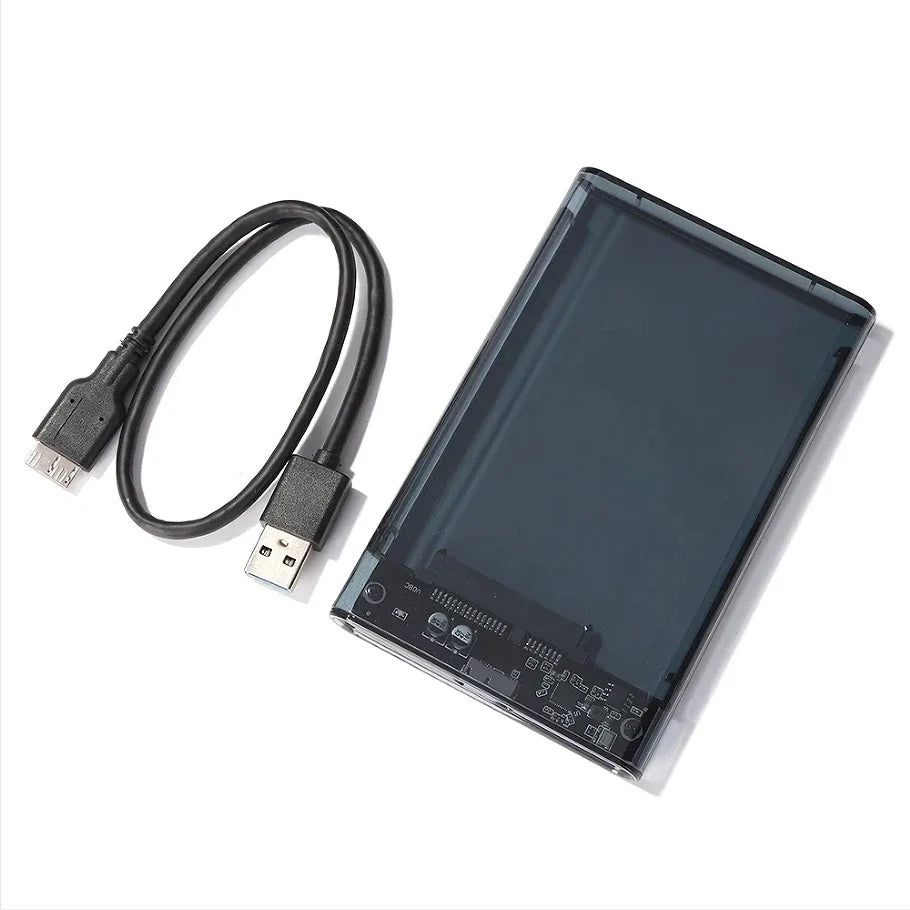 Transparent HDD Case HDD Enclosure 2.5 Inch SSD SATA To USB2.0 Type-C Adapter Portable External Hard Drive Box Tool-Free