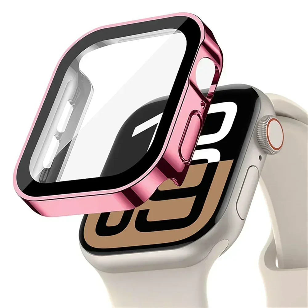 Screen Protector for Apple Watch 10 Case 46mm 42mm 45mm 44mm 41mm 40mm 44 Tempered Glass PC bumper Cover Series 7 8 9 SE 6 5 4
