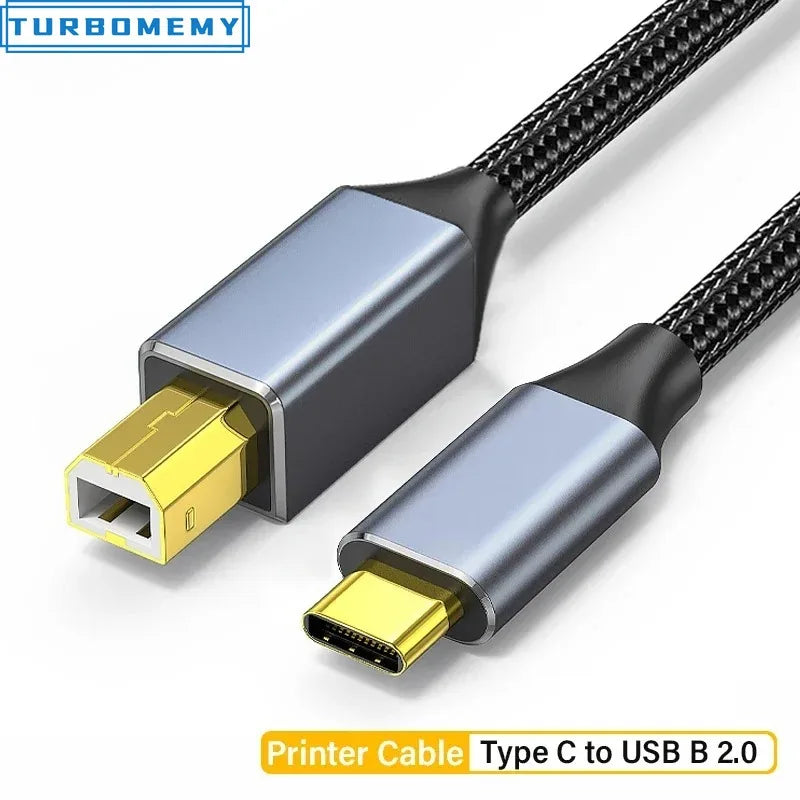 USB C to USB B 2.0 Printer Cable Electronic Organ Cable Type C USB B for Computer Laptop Phone to Fax Machine Scanner Universal