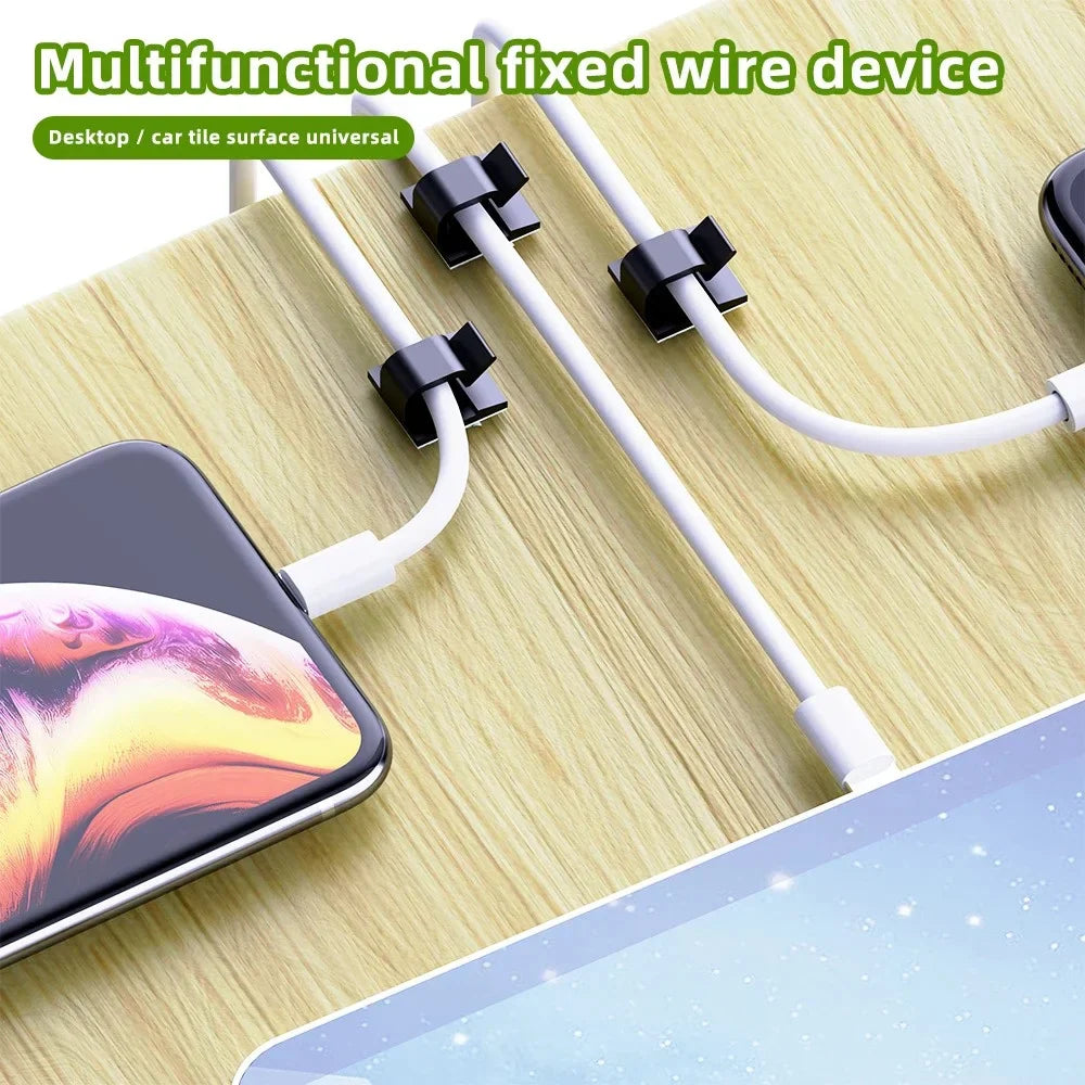 50Pcs Self-Adhesive Cable Clip Wire Protector Fixer Holder Desktop Tidy Management Wire Organizer For Mouse Headset Wire Storage