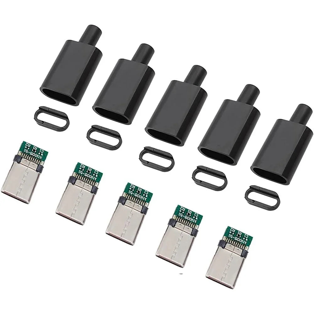5/10 sets USB 3.1 Type C Connector Male Plug DIY Solder Wire USB C Male Adapter Cable for DIY Data Line Interface Male Socket